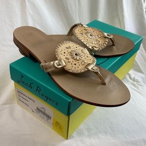 Jack Rogers Georgics Raffia natural/gold color size 8 women’s